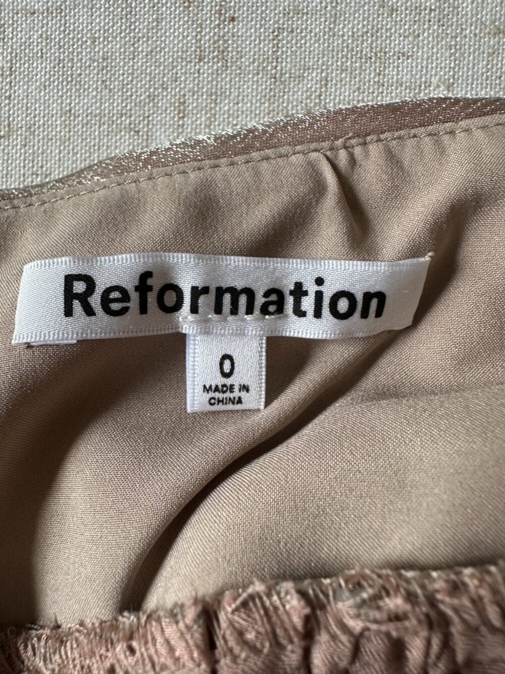 Reformation Cosima Camisole Top Champagne Iridescent Metallic 0 - Picture 6 of 9